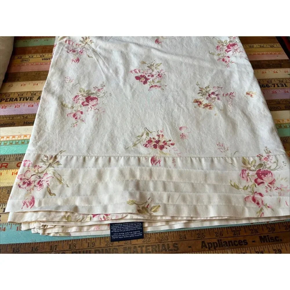 Vtg Chaps Essex Garden Cottage Shabby Rose Floral Sheet Set Twin Ralph Lauren